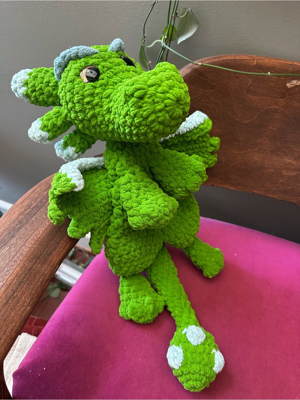 Handmade crocheted dragon lovey